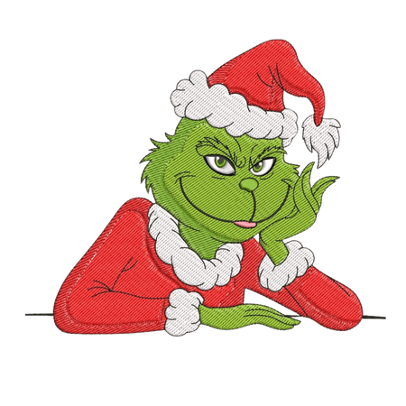 Grinch Santa Embroidery Digitizing Sample